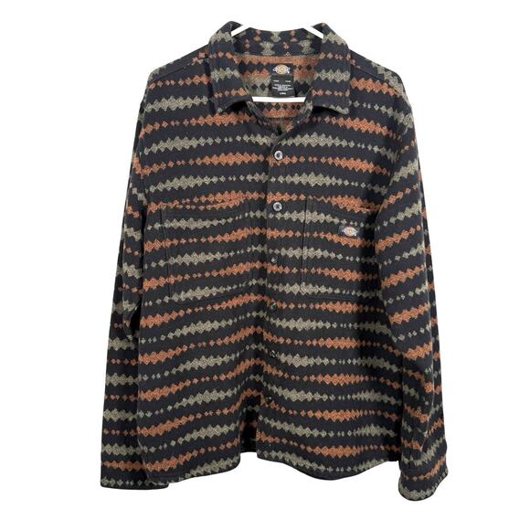 Dickies Multicolor Striped Button-Up Shirt Jacket Long Sleeve Casual Workwear M - Picture 1 of 8